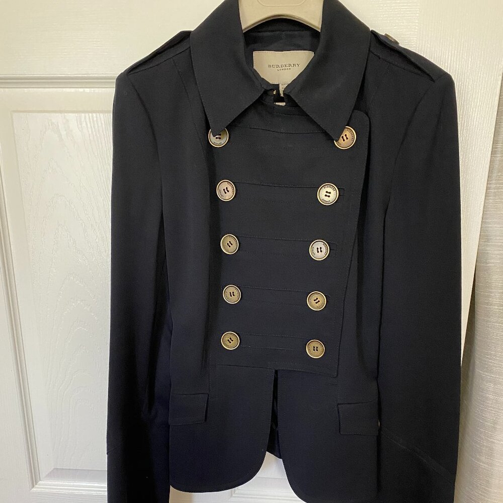 Burberry Navy Blue Military Jacket
